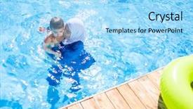  Presentation with muslim family - Theme consisting of family rules - muslim girl with special swimming background and a arctic colored foreground