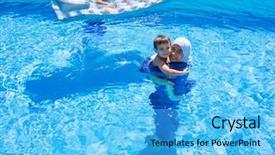  Presentation with muslim family - Slides with family rules - muslim girl with special swimming background and a  colored foreground