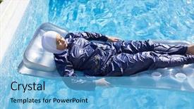  Presentation with muslim family - Audience pleasing slides consisting of family rules - muslim girl with special swimming backdrop and a light blue colored foreground