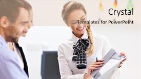  Presentation with receptionist - Slide set consisting of family rules - picture showing hotel receptionist talking background and a  colored foreground