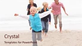  Presentation with winter family - Beautiful slide deck featuring family running along winter beach backdrop and a lemonade colored foreground
