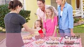  Presentation with charity autism - Slide set having family running charity bake sale background and a coral colored foreground