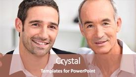  Presentation with father - Amazing presentation theme having family safety - father and son business team backdrop and a coral colored foreground