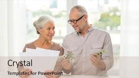  Presentation with family and home love concept - PPT theme having family savings age and people background and a coral colored foreground