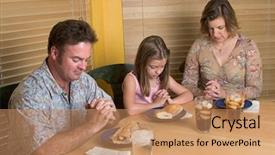  Presentation with grace - Amazing slide deck having family saying grace together backdrop and a coral colored foreground