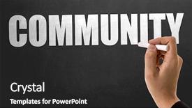  Presentation with school family - Beautiful PPT theme featuring family school partnerships - community backdrop and a dark gray colored foreground