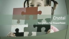  Presentation with puzzle family - Theme having family school partnerships - connecting the jigsaw puzzle background and a gray colored foreground