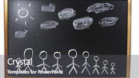  Presentation with chalkboard - Colorful presentation theme enhanced with family school partnerships - sun clouds and people backdrop and a  colored foreground