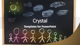  Presentation with people management word cloud - Beautiful theme featuring family school partnerships - sun clouds and people backdrop and a dark gray colored foreground