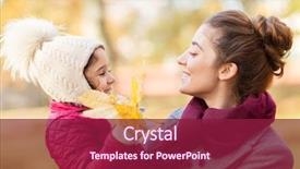  Presentation with maple leaves - Slide deck with family season and people concept background and a violet colored foreground