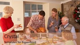  Presentation with christmas dinner - Amazing slide deck having family serving christmas dinner backdrop and a  colored foreground