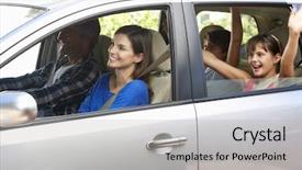  Presentation with journey - Beautiful slide deck featuring family setting off on car backdrop and a light gray colored foreground