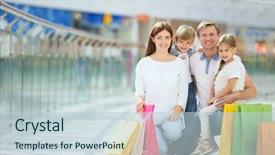  Presentation with family children - Colorful PPT theme enhanced with family shopping - families with a children backdrop and a  colored foreground