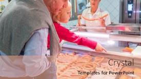  Presentation with family shopping - Slide deck with family-shopping-for-fresh-meat background and a coral colored foreground