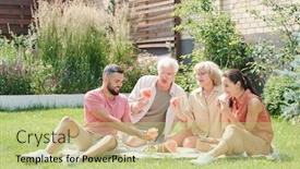  Presentation with grown - Beautiful theme featuring family-shot-of-modern-senior backdrop and a mint green colored foreground