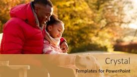  Presentation with family pet - Slide set featuring family-shot-with-father background and a yellow colored foreground