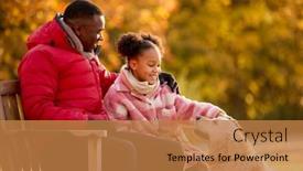  Presentation with family pet - Slides having family-shot-with-father background and a coral colored foreground