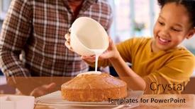  Presentation with baking cake - Slides enhanced with family-shot-with-father background and a red colored foreground