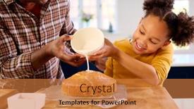  Presentation with baking cake - Presentation with family-shot-with-father background and a gold colored foreground