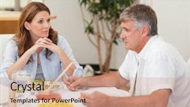  Presentation with family prayer - Beautiful presentation design featuring silent prayer - family sitting at dinner table backdrop and a  colored foreground
