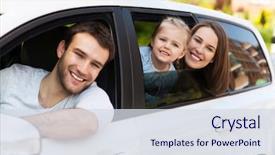  Presentation with windows - Amazing PPT layouts having family sitting in the car backdrop and a sky blue colored foreground