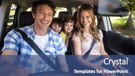 Presentation with driving - Theme with family sitting in the car background and a ocean colored foreground