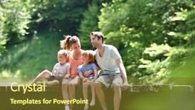  Presentation with crossing bridge - Colorful PPT layouts enhanced with family sitting on a bridge backdrop and a tawny brown colored foreground