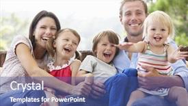  Presentation with family floral - Presentation theme consisting of family sitting on garden seat background and a ocean colored foreground