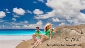  Presentation with old couple - PPT layouts enhanced with family-sitting-on-rock background and a coral colored foreground