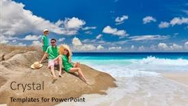  Presentation with old couple - PPT theme enhanced with family-sitting-on-rock background and a coral colored foreground
