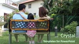  Presentation with family theray - Colorful presentation theme enhanced with family sitting on the bench backdrop and a tawny brown colored foreground