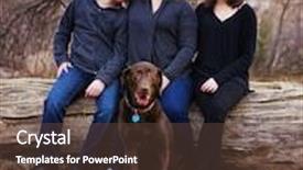  Presentation with family tree - Amazing PPT theme having family sitting with their dog a chocolate lab in a park on a tree trunk log toned with a retro vintage filter instagram app or action effect backdrop and a tawny brown colored foreground