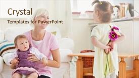  Presentation with living room family - Theme with family sorprise - delighted mother get surprise background and a lemonade colored foreground