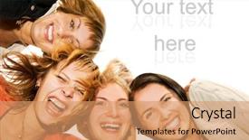  Presentation with group of happy couples - Beautiful theme featuring family sorprise - group of happy friends making backdrop and a coral colored foreground