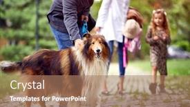  Presentation with sheepdog - Colorful slides enhanced with family-spending-leisure-time-together backdrop and a coral colored foreground