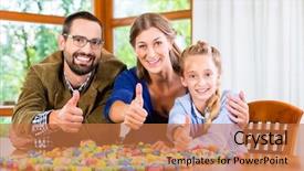  Presentation with time - Beautiful PPT layouts featuring family spending quality time playing backdrop and a  colored foreground