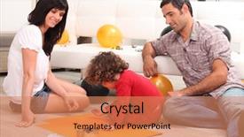  Presentation with family time fishing - Colorful slide deck enhanced with family spending quality time together backdrop and a coral colored foreground