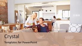  Presentation with family time fishing - Presentation featuring family spending time together background and a coral colored foreground