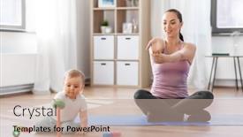  Presentation with motherhood - Slide set enhanced with family-sport-and-motherhood-concept background and a coral colored foreground