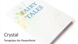  Presentation with fairy tales - PPT theme having family story book - fairy tales on table close-up background and a white colored foreground