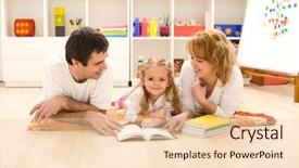  Presentation with story book - Beautiful presentation featuring family story book - little girl practice reading backdrop and a lemonade colored foreground