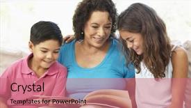  Presentation with reading - Audience pleasing presentation theme consisting of family studies - grandmother reading with grandchildren backdrop and a coral colored foreground