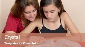  Presentation with home schoolng teens - Audience pleasing slides consisting of family studies - hispanic teenage girl studying backdrop and a coral colored foreground