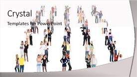  Presentation with culture - Beautiful presentation design featuring family succession - team over white office culture backdrop and a  colored foreground