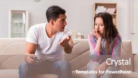  Presentation with computer games - PPT theme consisting of family suffering from computer game background and a coral colored foreground