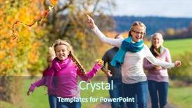  Presentation with kite - Amazing slide deck having woods fall - family take walk in autumn backdrop and a ocean colored foreground