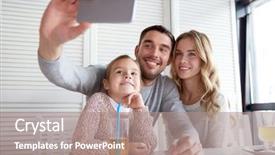  Presentation with restaurant family - Colorful presentation enhanced with family taking selfie at restaurant backdrop and a  colored foreground