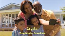  Presentation with mobile home - Beautiful PPT layouts featuring family taking selfie with mobile backdrop and a tawny brown colored foreground