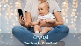  Presentation with motherhood - Presentation with family-technology-and-motherhood-concept background and a ocean colored foreground