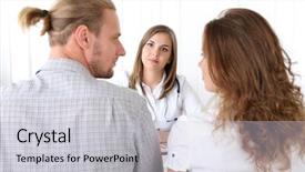  Presentation with patient and doctor - Beautiful PPT layouts featuring family therapy - doctor and young couple patients backdrop and a light gray colored foreground